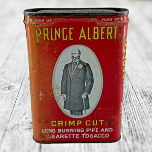 Vintage Advertising Prince Albert Tin Crimp Cut Empty Pocket Tobacco Tin